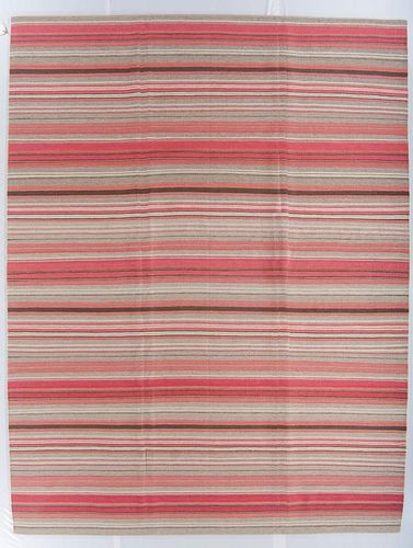 Modern Striped Nepali Wool Kilim: 9'4'' x 12'