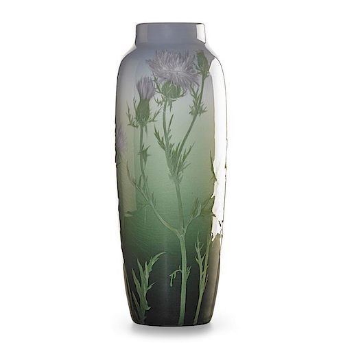 vA.R. VALENTIEN; ROOKWOOD Tall Iris Glaze vase