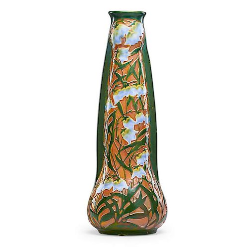 ZSOLNAY Tall vase with bluebells