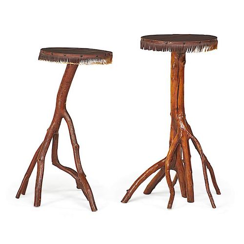 RUSTIC Two hand-made twig stands