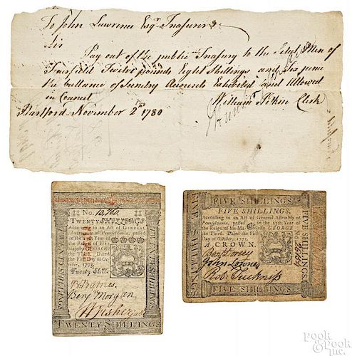 Two Hall & Sellers shilling notes