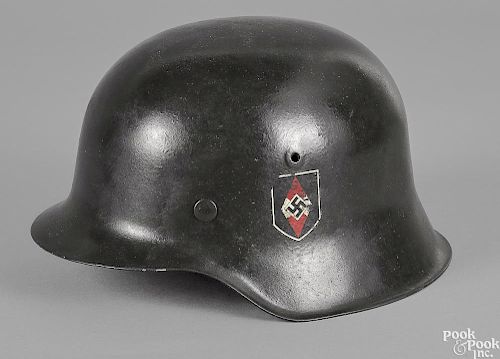 German WWII Hitlerjugend double decal helmet