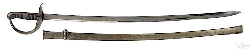Spanish Toledo artillery sword and scabbard