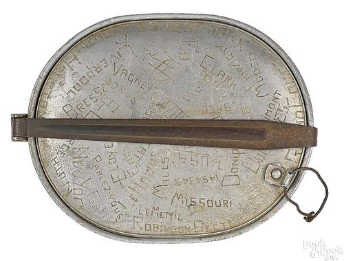 Unusual WWI inscribed mess kit