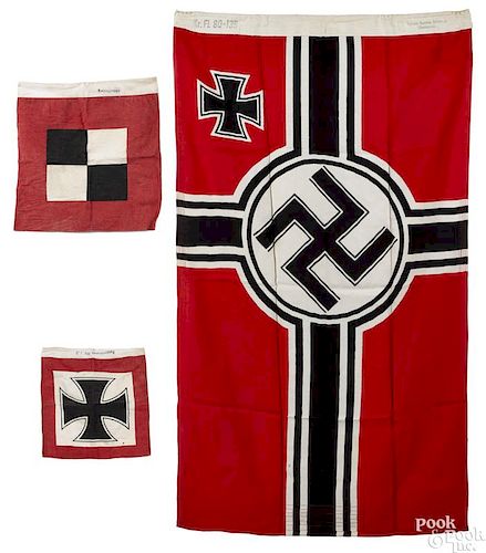 Three German WWII flags