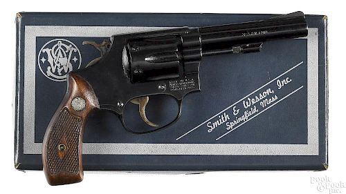 Smith and Wesson six shot double action revolver