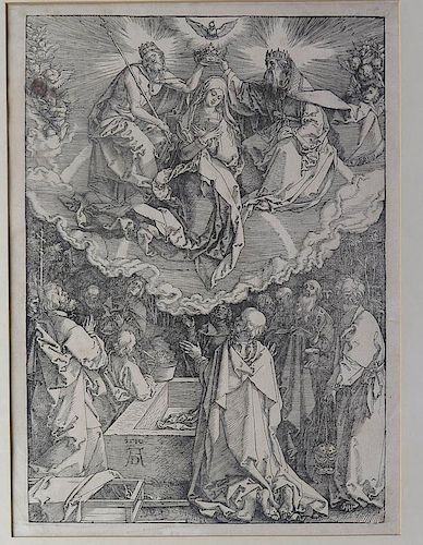 Durer, Albrecht,   German 1471-1528, "Assumption and Coronation of the Virgin", from "Life of the Virgin", B-94, M-206, S-147
