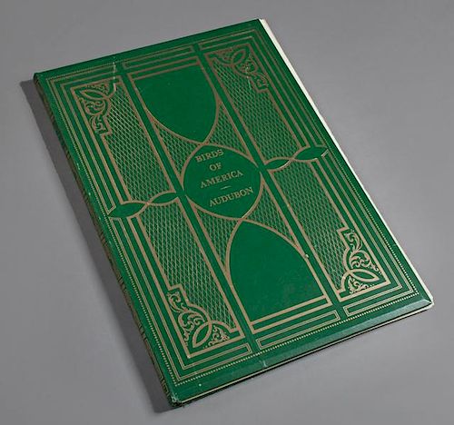 Large Audubon Elephant Folio, 20th c., in a green leather binding, 20th c., containing 51 loose Amsterdam prints, consisting 