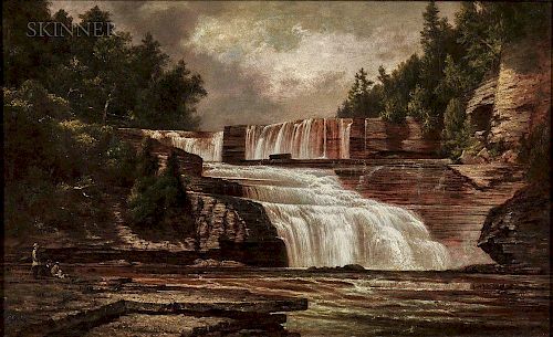David Johnson (American, 1827-1908)  Figures by Trenton Falls