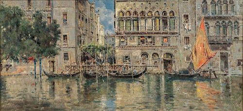 Antonio Maria De Reyna Manescau (Spanish, 1859-1937)  Venetian Palazzo