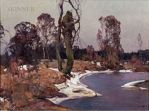 Stepan Fedorovic Kolesnikoff (Russian/Ukrainian, 1879-1955)  Pond in Winter