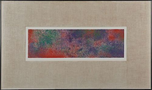 Natvar Bhavsar, "Ri-Tya III," 1974, color lithograph, 8/39, signed and dated lower right margin, pencil titled and numbered l