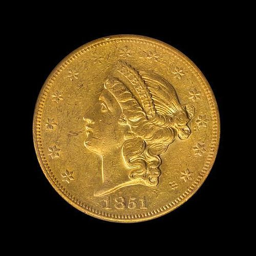 A United States 1851-O Liberty Head $20 Gold Coin