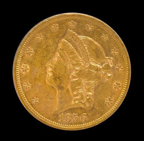 A United States 1856-S Liberty Head $20 Gold Coin