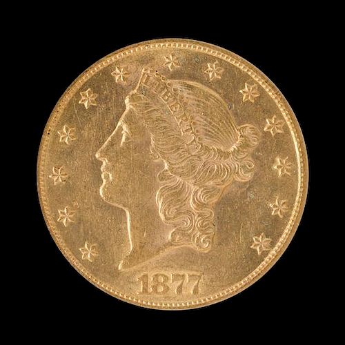 A United States 1877-CC Liberty Head $20 Gold Coin