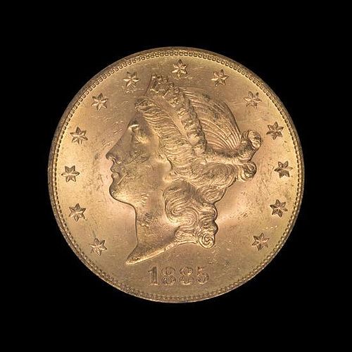 A United States 1885-S Liberty Head $20 Gold Coin