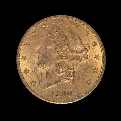 A United States 1890-CC Liberty Head $20 Gold Coin