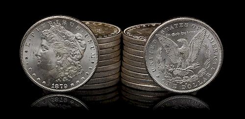 A Group of Twenty United States 1879-S Morgan Silver Dollar Coins
