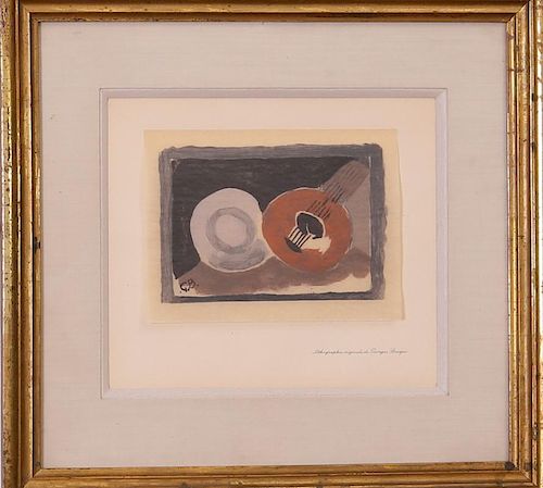 AFTER GEORGES BRAQUE (1882-1963): STILL LIFE WITH MANDOLIN