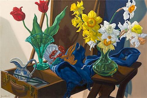 Jack Beal, (American, 1921-2013), Still Life with French Easel, 1982