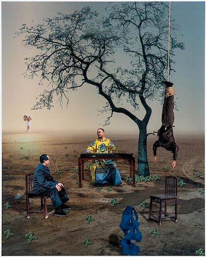 * Hong Lei, (Chinese, b. 1960), I Dream that I was Hung Upside Down to Listen to Huizong Play the Zither with Chairman Mao, 2