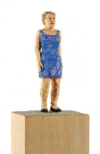 Stephan Balkenhol, (German, b. 1957), Woman with Blue Dress, 1998