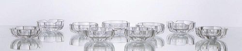 GROUP OF NINE BACCARAT GLASS VIDE POCHES
