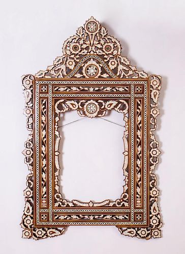 SYRIAN MOTHER-OF-PEARL INLAID MIRROR FRAME