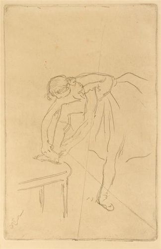 Edgar Degas, (French, 1834-1917), Danseuse mettant son chausson, c. 1892