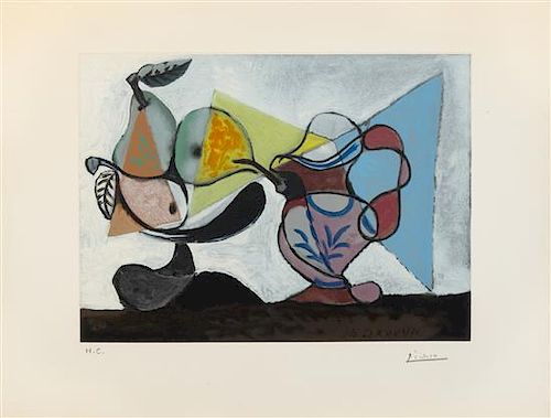 After Pablo Picasso, (Spanish, 1881-1973), Nature morte aux poires et au pichet, c. 1960