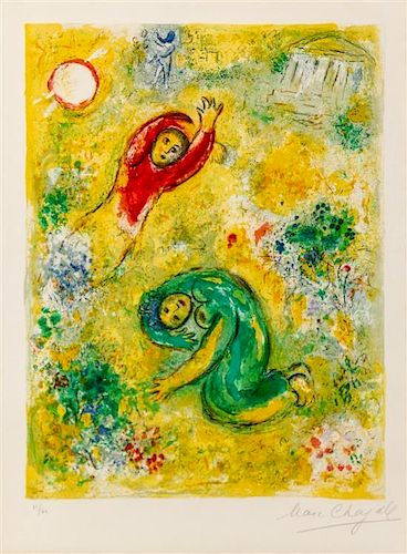 * Marc Chagall, (French/Russian, 1887-1985), Les fleurs saccag-es (Trampled Flowers) (from Daphnis et Chloe), 1961