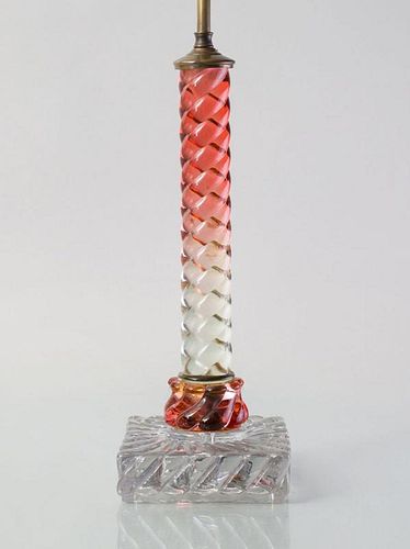 FRENCH OMBRÉ GLASS COLUMNAR-FORM TABLE LAMP