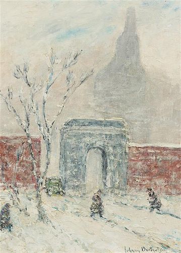 Johann Berthelsen, (American, 1883-1972), New York in Winter
