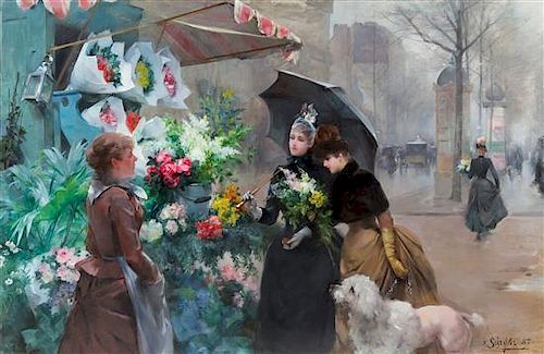 * Louis Marie De Schryver, (French, 1862-1942), Les Fleurs de Paris