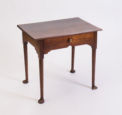 QUEEN ANNE STYLE MAHOGANY SINGLE-DRAWER TABLE
