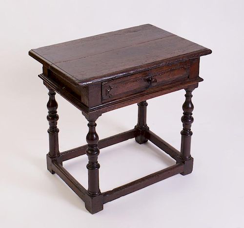 BAROQUE STYLE STAINED OAK SIDE TABLE
