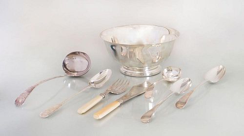 GROUP OF THIRTY-EIGHT SILVER PLATE TABLE WARES