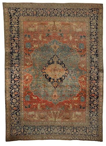 Antique Mohtesham Kashan Carpet