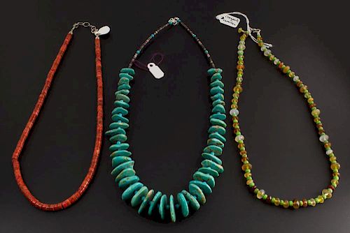 3 X Navajo Strung Necklaces