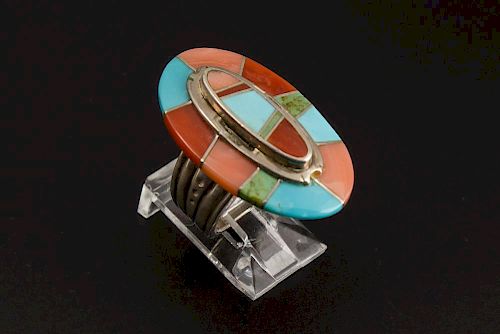 Contemporary Navajo Inlay Ring