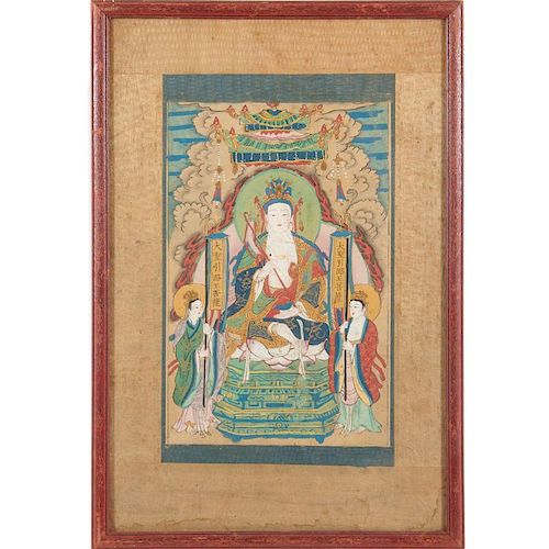 Small antique Thangka painting
