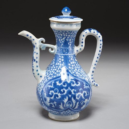 Kangxi Chinese blue white porcelain wine ewer