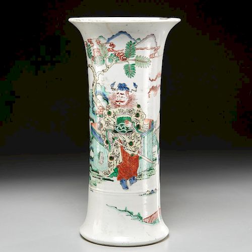 Chinese famille rose porcelain Gu vase