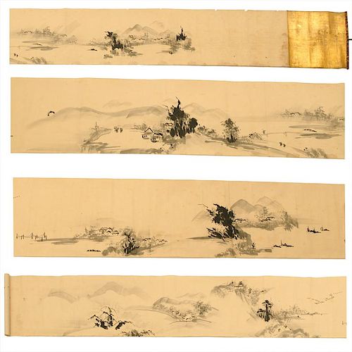 Chinese painted landscape scroll