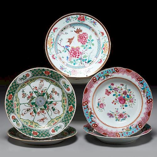(3) Pair Chinese Export porcelain dishes