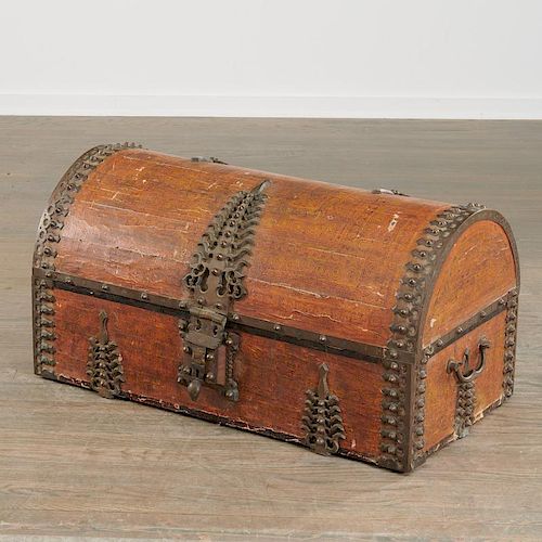Antique Malabar Coast painted dowry chest