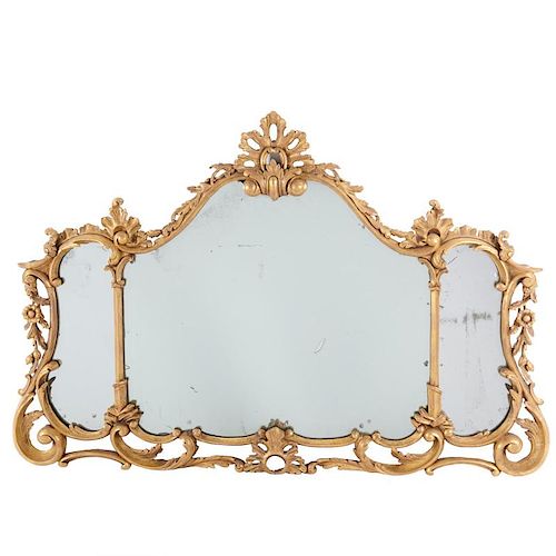 George III carved giltwood over-mantel mirror