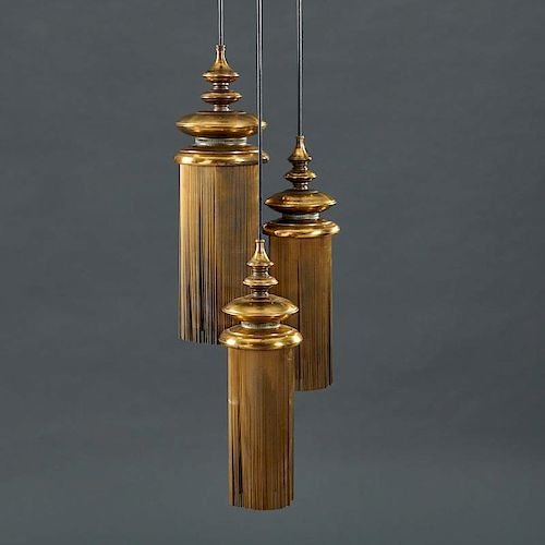 Mid-Century tassel-form hanging pendant lamp