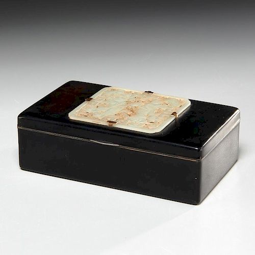 Art Deco jade mounted cigarette box by Cartier