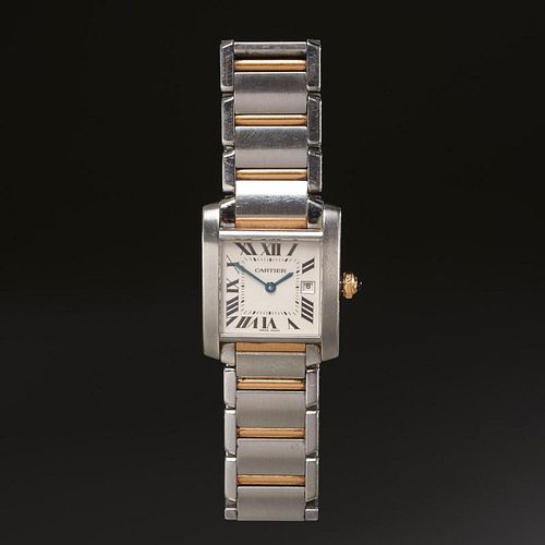 Cartier steel & gold tank Francaise ladies watch